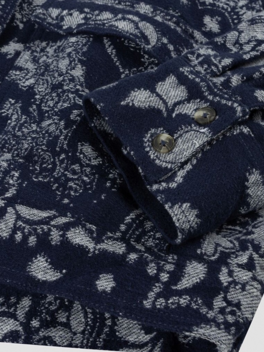 We The Free Bandana Jacquard Shirt Jacket in Indigo Blue Sz M NWT $198R - Picture 8 of 11